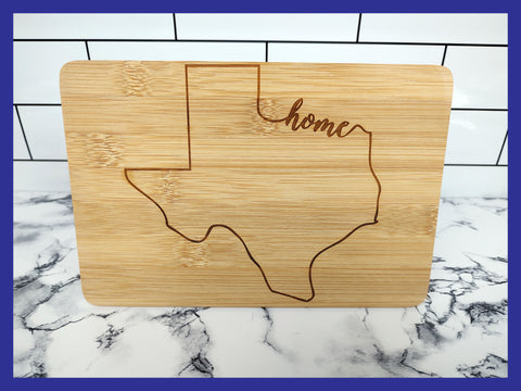 State of Texas Home Bamboo Charcuterie Cutting Board