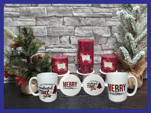 Merry Christmas It's The Most Wonderful Time Of The Year Mugs & Coasters Set