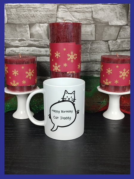 Happy Birthday Cat Daddy Mug & Coaster Set