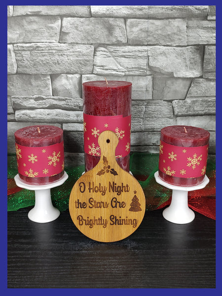 O Holy Night Bamboo Coaster / Mini Charcuterie board