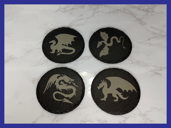 Dragon Slate Coaster Set