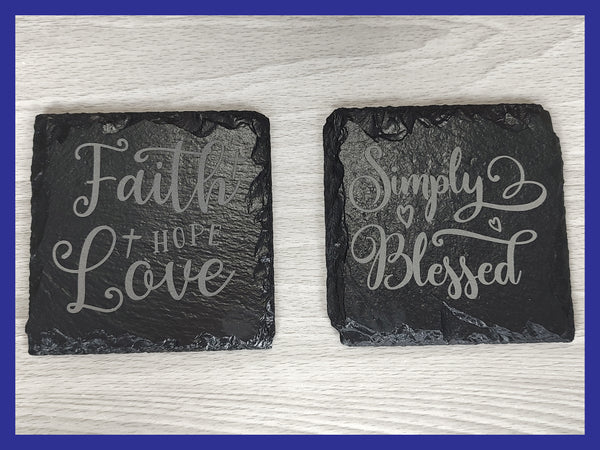 Inspirational Slate Coaster Set