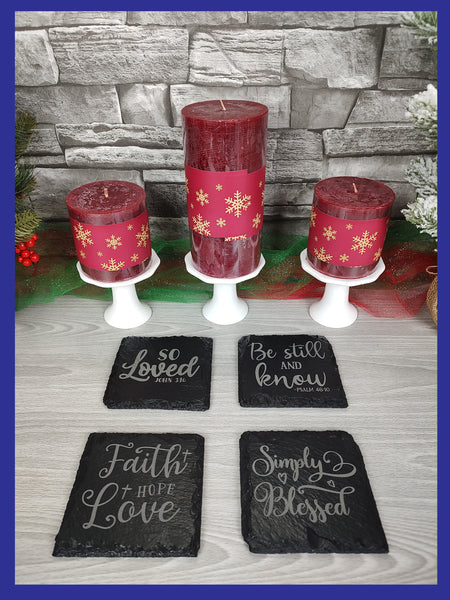 Inspirational Slate Coaster Set